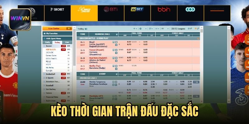 Kèo thời gian trận đấu đặc sắc