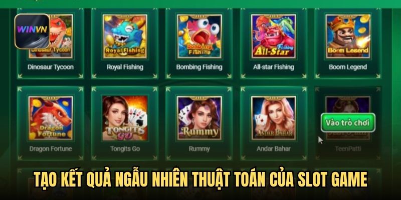 Tạo kết quả ngẫu nhiên thuật toán của slot game